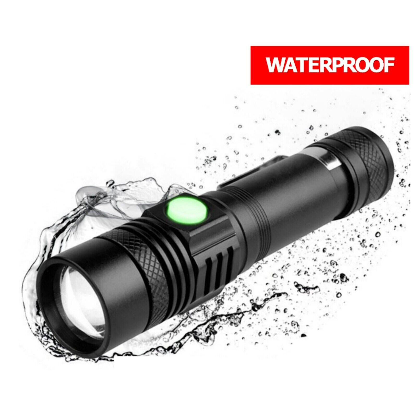 Super Bright LED Tactical Flashlight Zoomable Rechargeable