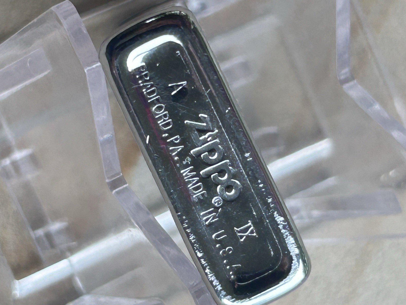 Zippo Lighter Chrome Design A-IX Used Good condition