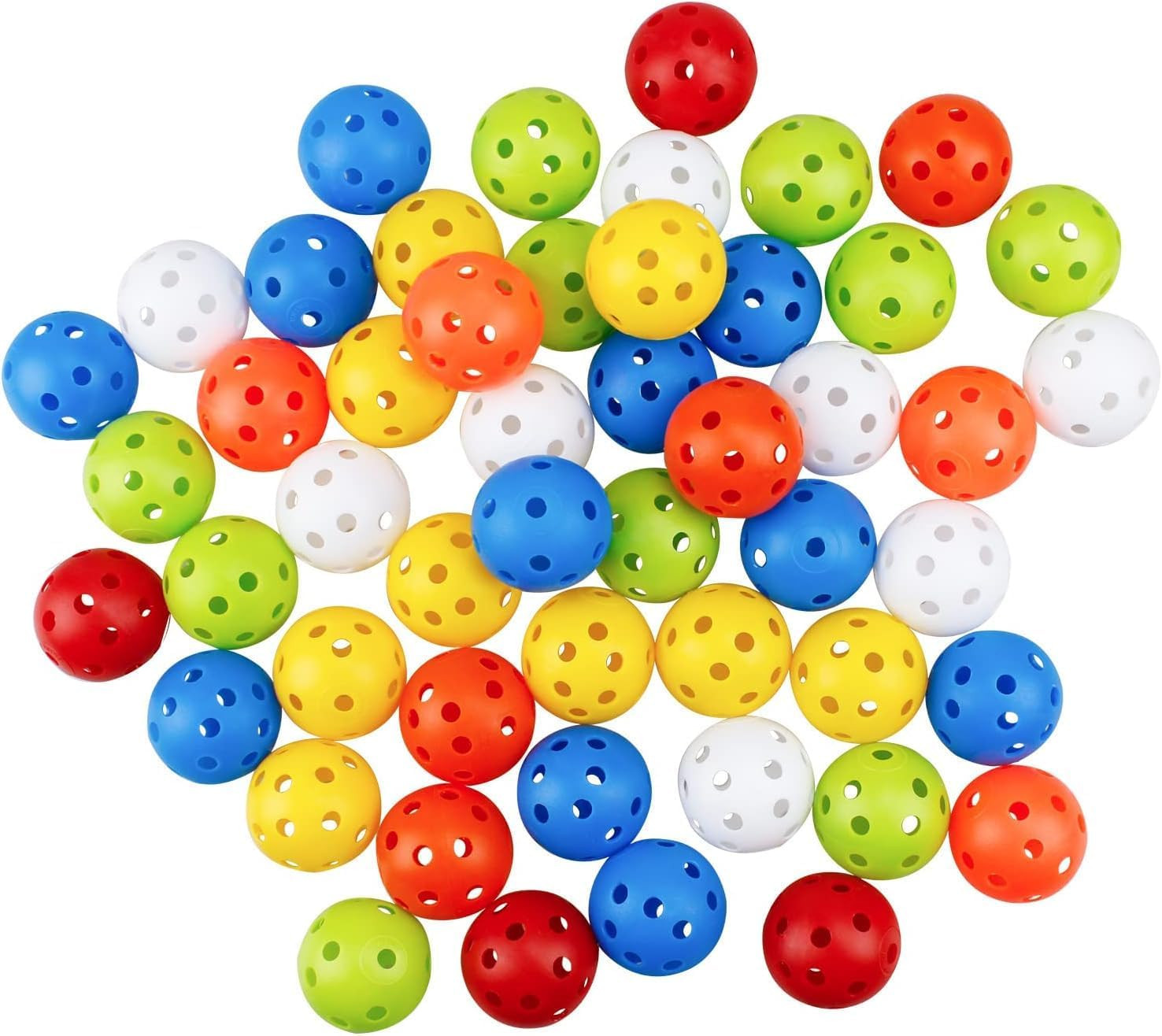 Practice Golf Balls, 50 Pack Plastic Golf Balls for Backyard Indoor Outdoor Simu