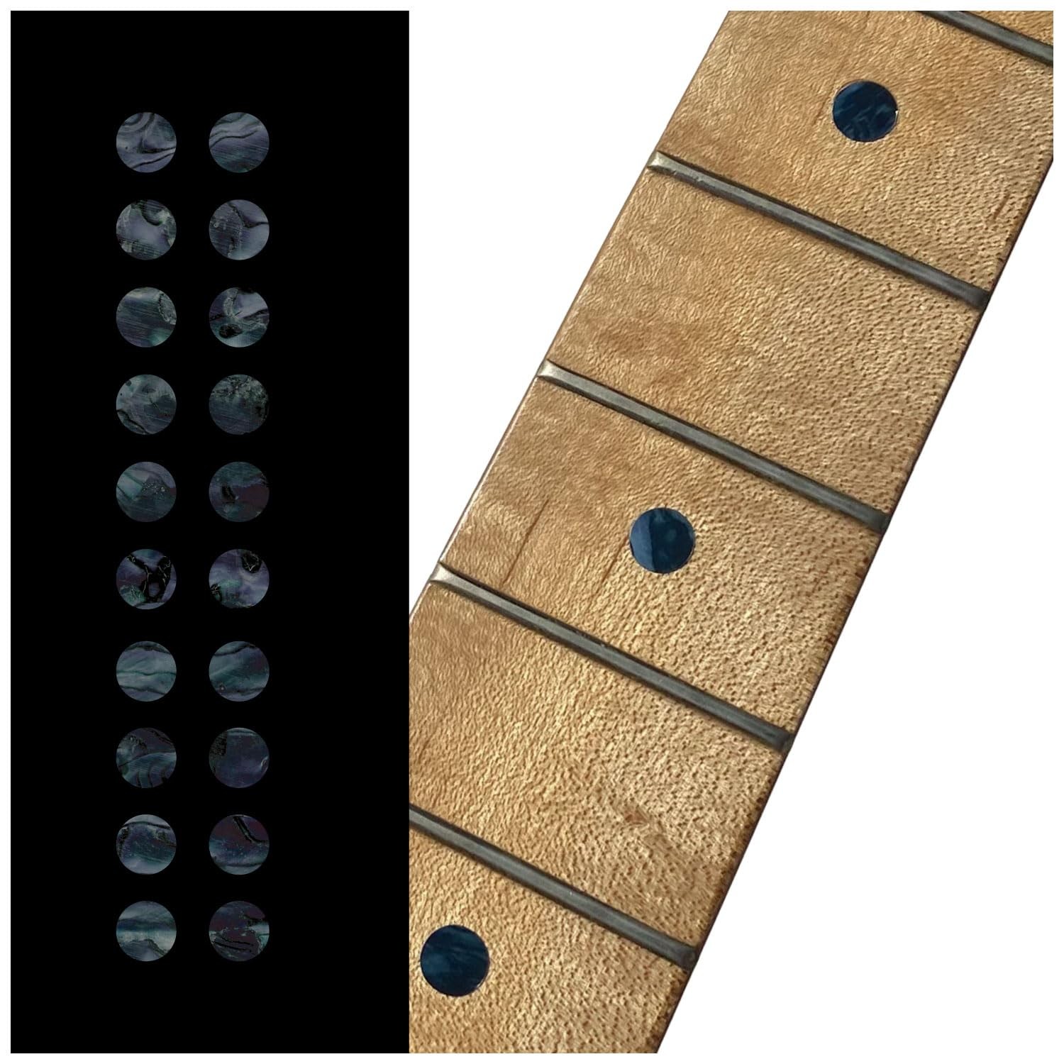 Inlaystickers 1/4"(6.35mm) Dot Fret Markers - Black Pearl