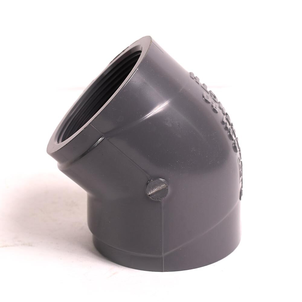 Thrifco 8214044 2 Inch Threaded x Threaded PVC 45 Elbow SCH 80
