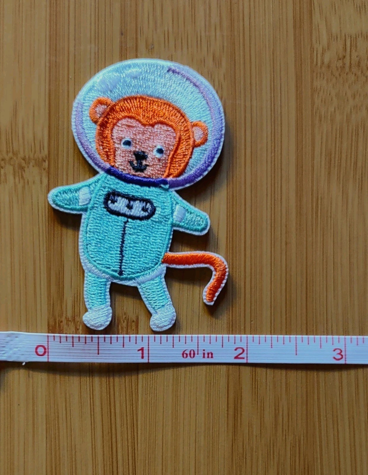 Adorable Monkey Embroidered Self Adhesive Patch Sticker Cute Space Astronaut