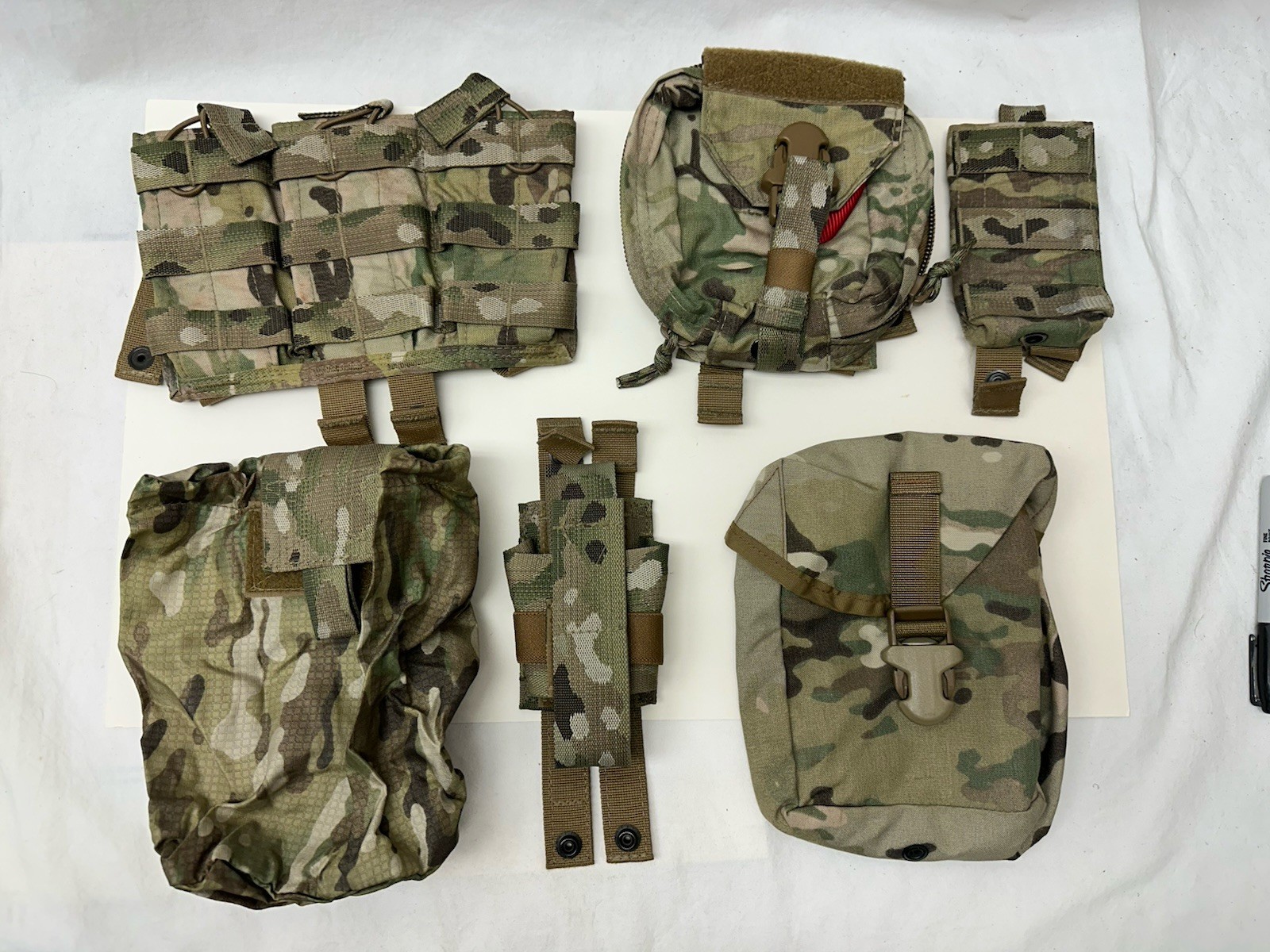 ATS Tactical Triple Rifle Utility Dump IFAK Radio Multicam SOFLCS Pouch Lot