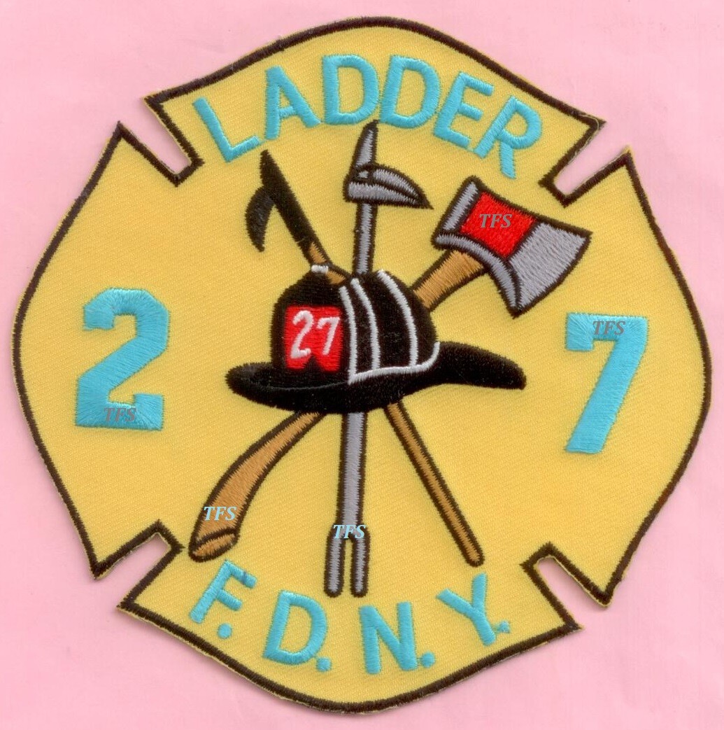 New York City Fire Dept Ladder 27 Patch Yellow