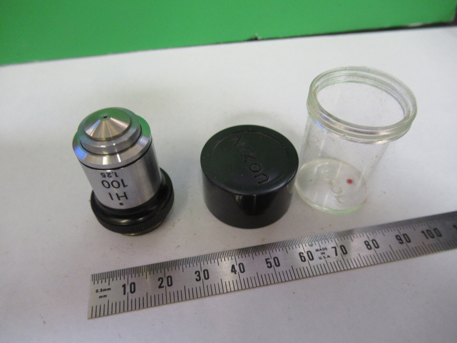NIKON JAPAN OBJECTIVE  100X HI LENS OPTICS MICROSCOPE PART AS PICTURED &G2-A-103