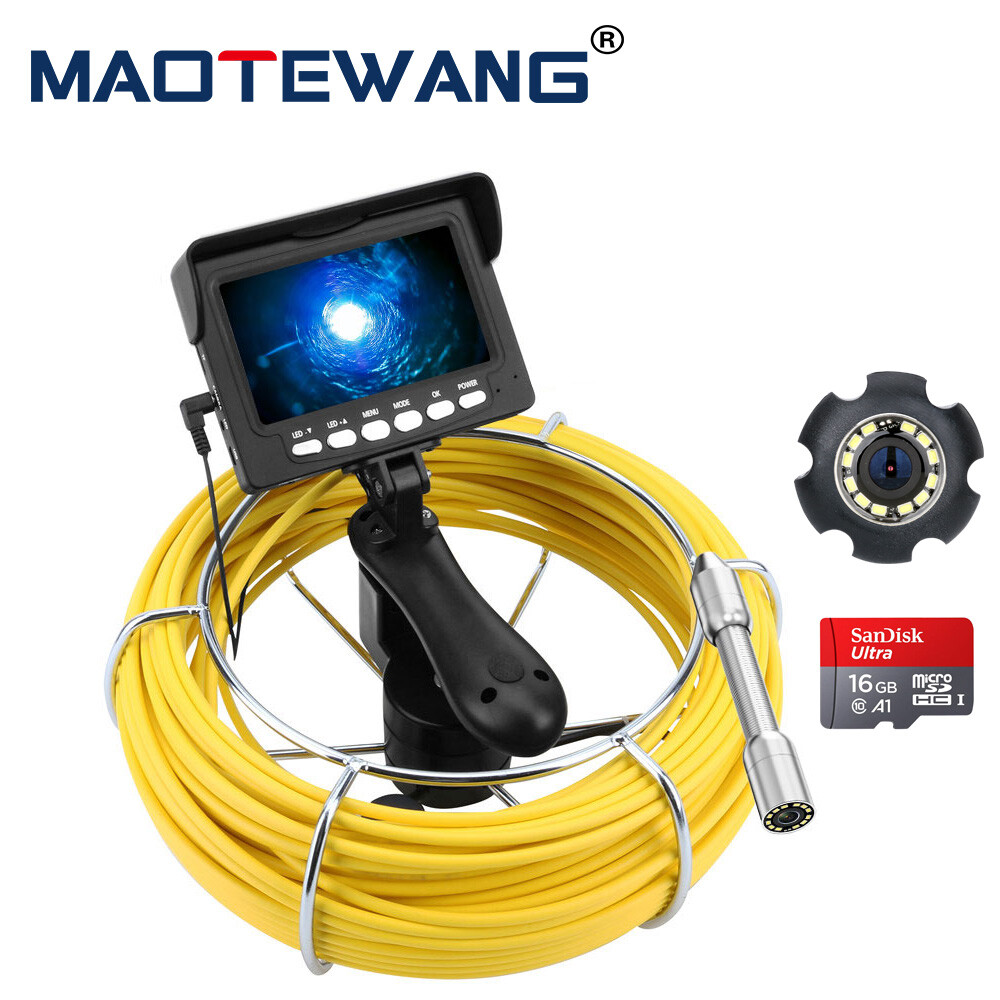 20M Handheld Drain Sewer Camera Pipe Inspection Camera 4.3 in DVR 16GB 22MM Lens