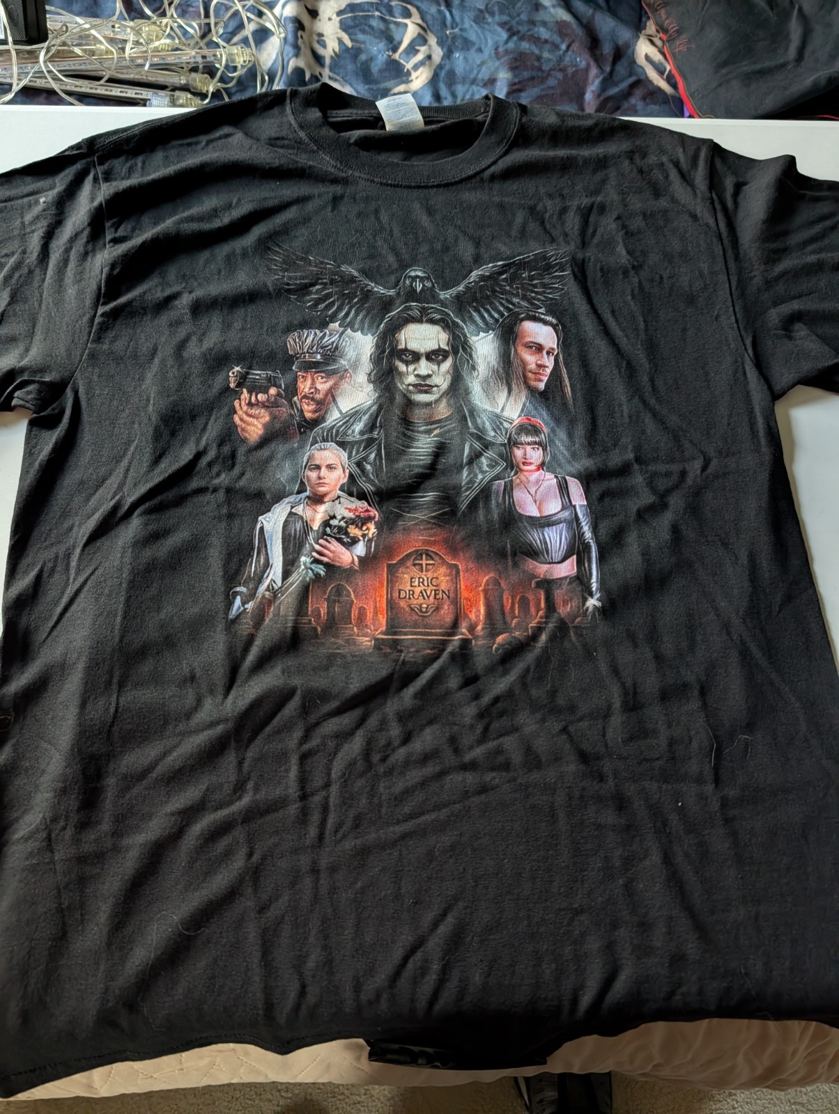 ZOBIE FRIGHT THE CROW INSPIRED HEAVY WEIGHT T SHIRT L BLACK BNNW