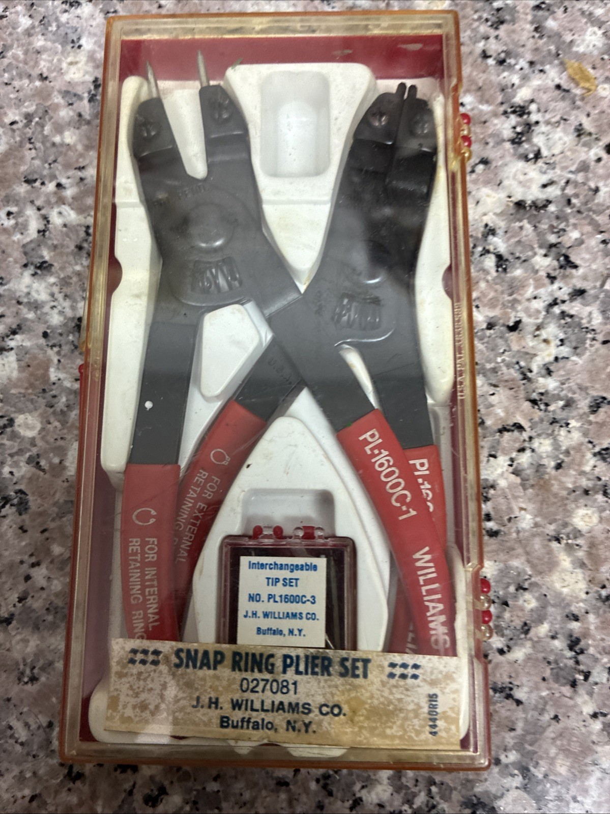 J.H. Williams Internal External Retaining Snap Ring Pliers Set 027081 USA
