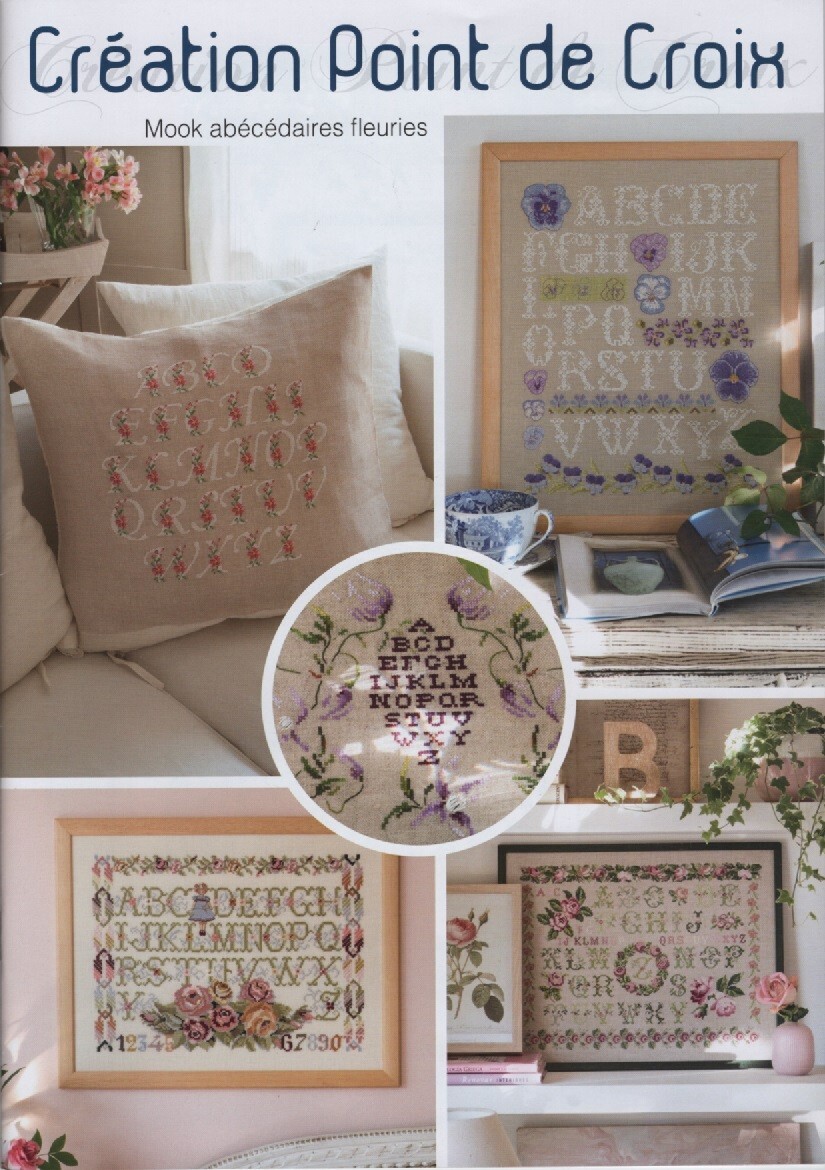 French cross stitch mook 15 Abécédaires fleuris au point de croix renewed