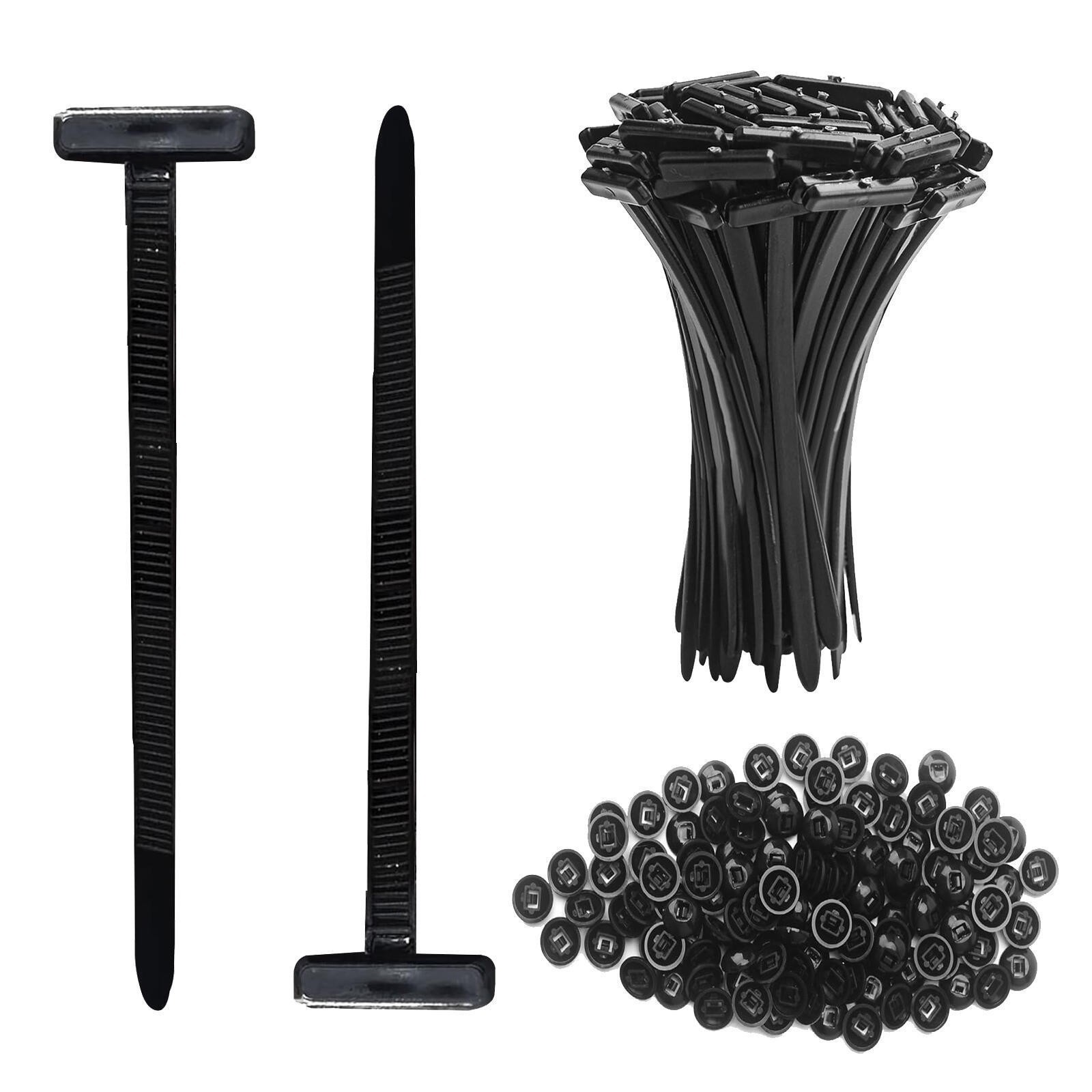 100 Pcs Nylon Universal Cable Tie Bucklefor Car, TStyle Automotive Zipper Clip