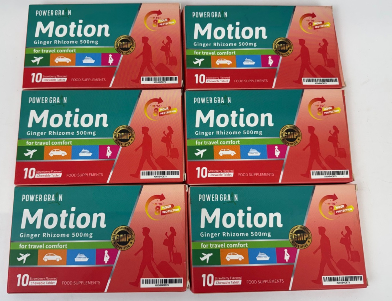 6X Travel and Motion Sickness Tablets 500mg Chewable Strawberry 10 Tablets
