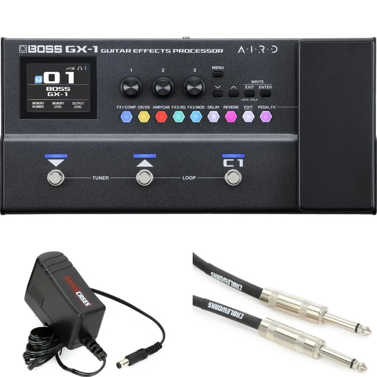 Boss GX-1 Guitar Effects Processor Pedal with Power Supply and Cable