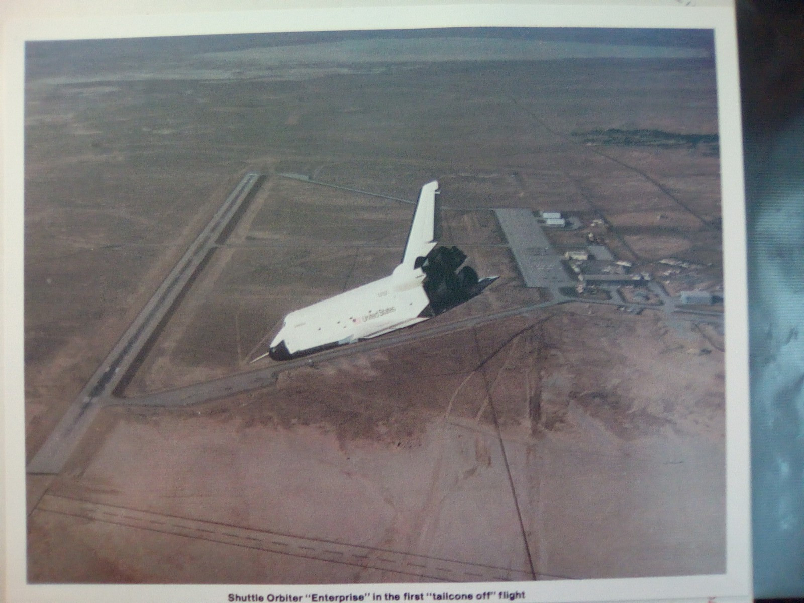 vintage nasa lithograph shuttle orbiter enterprise in flight print np