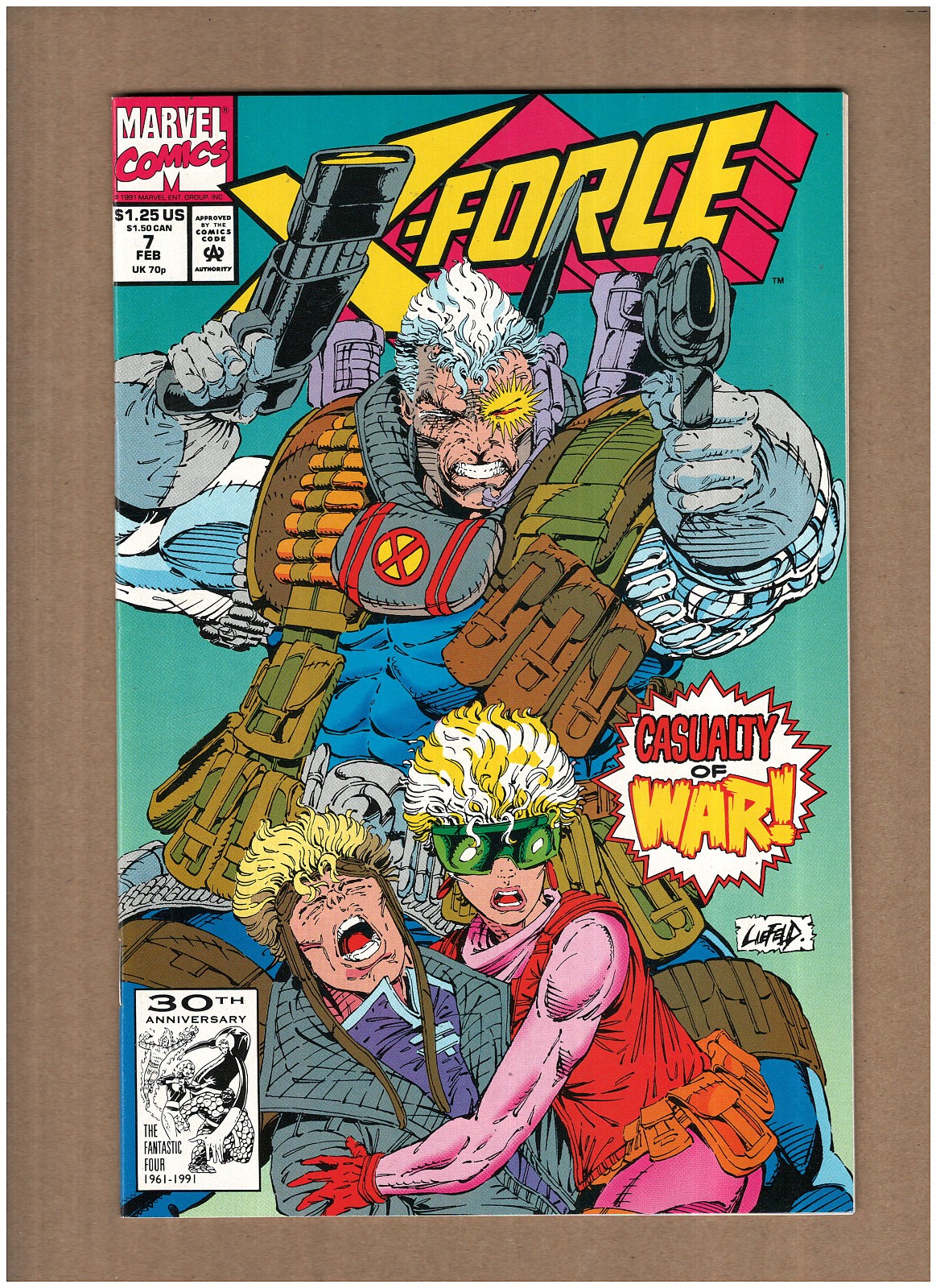 X-Force #7 Marvel Comics 1992 Rob Liefeld SHATTERSTAR CABLE NM- 9.2