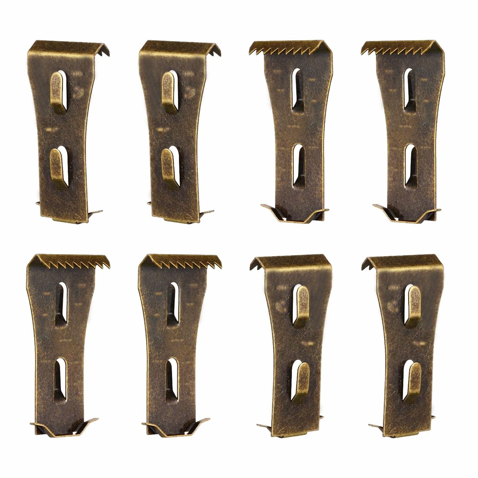 qieoyk Brick Clips - 8 Pcs Heavy Metal Wall Hangers for 2-1/4 to 8, Bronze