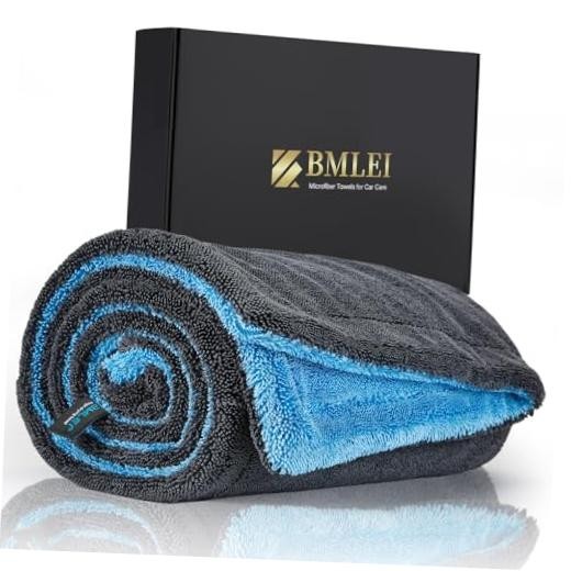 Car Drying Towel,48"x24" Extra Large Twisted-Loop Car Detailing Blue-gray
