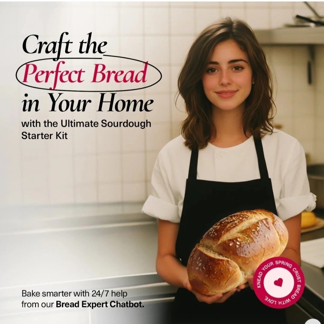 Spring Crust Beginner Friendly Sourdough Bread Starter Kit, 34 Oz Jar Wide Mouth