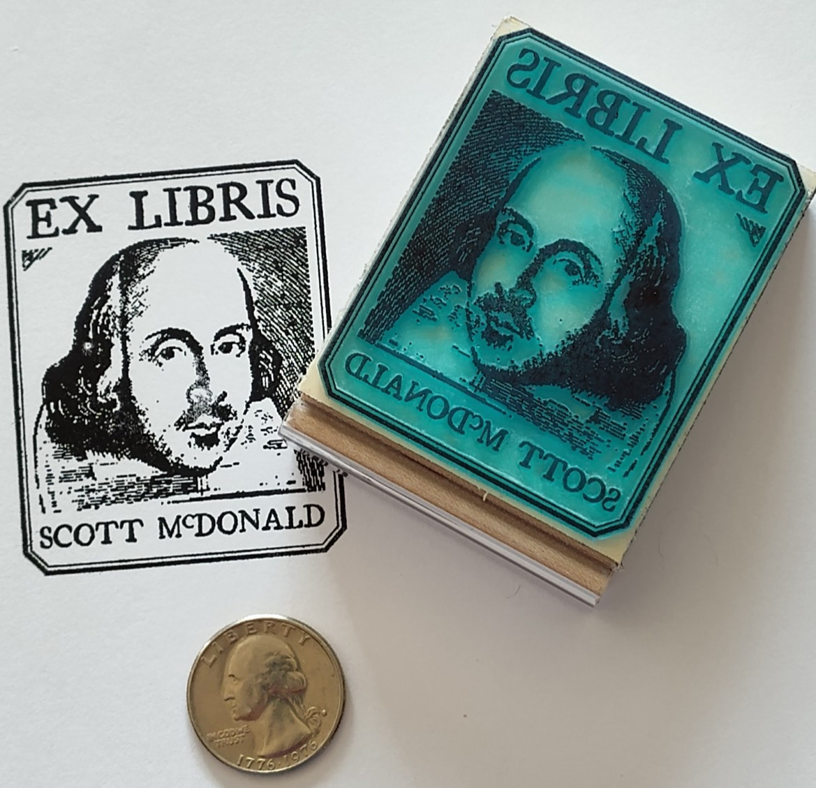 Custom Shakespeare Ex Libris Bookplate rubber stamp by Amazing Arts