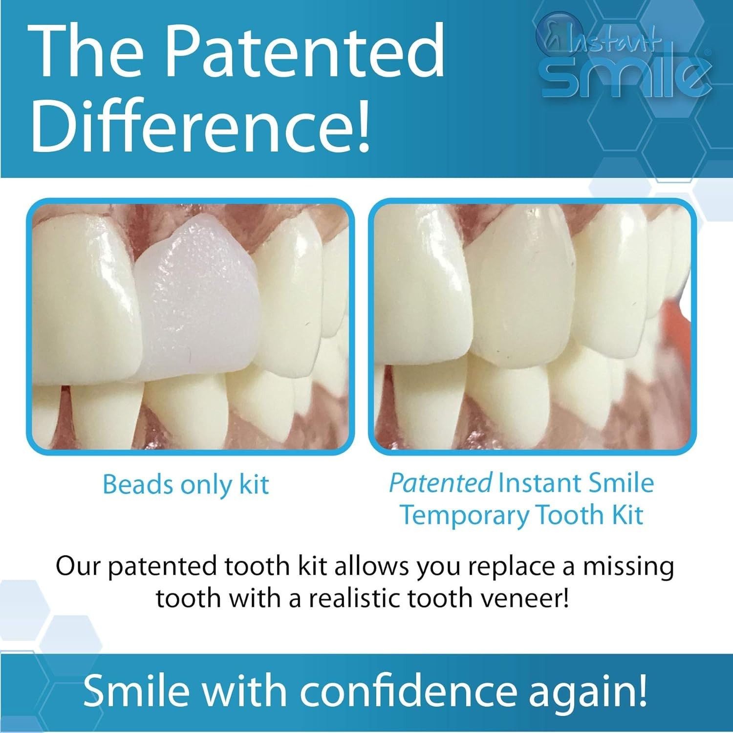 Realistic Tooth Replacement Kit - Replace Missing Teeth with Ease & Confidence