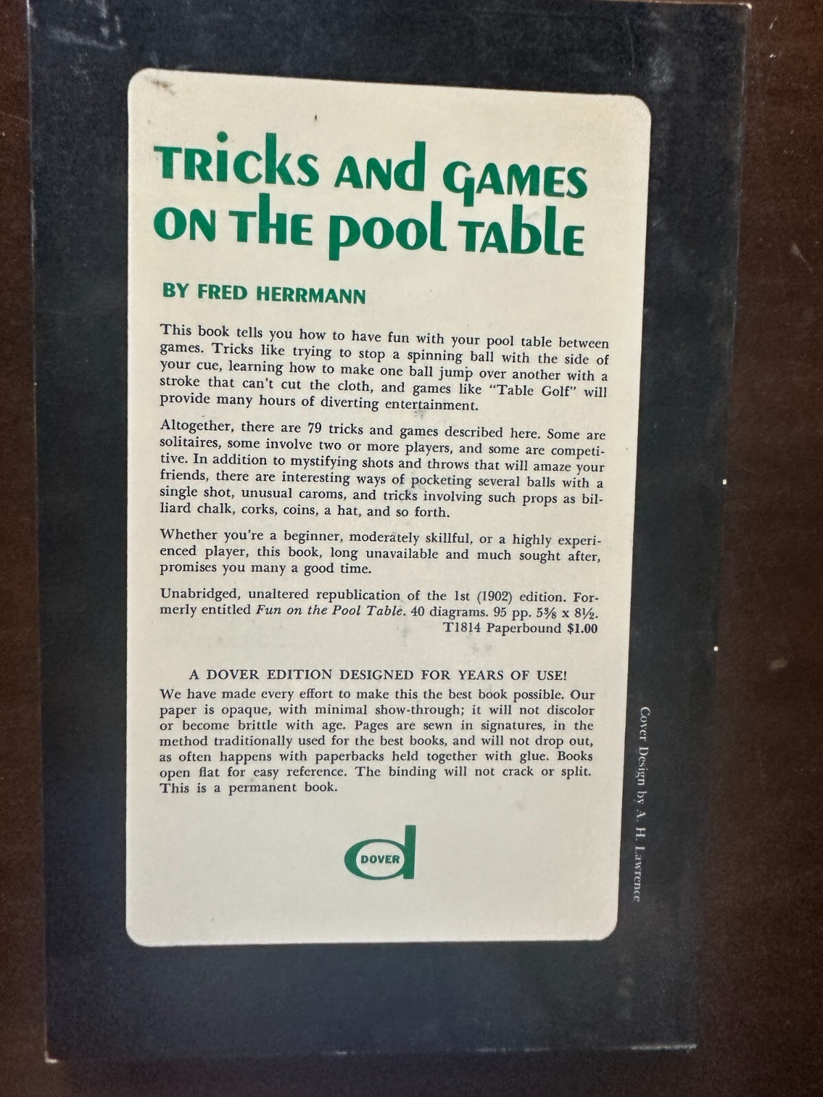 Tricks & Games On The Pool Table by Fred Herrmann 1967