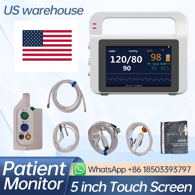 US Warehous 5 Inch Touch Screen Portable Multi-parameter Patient Monitor