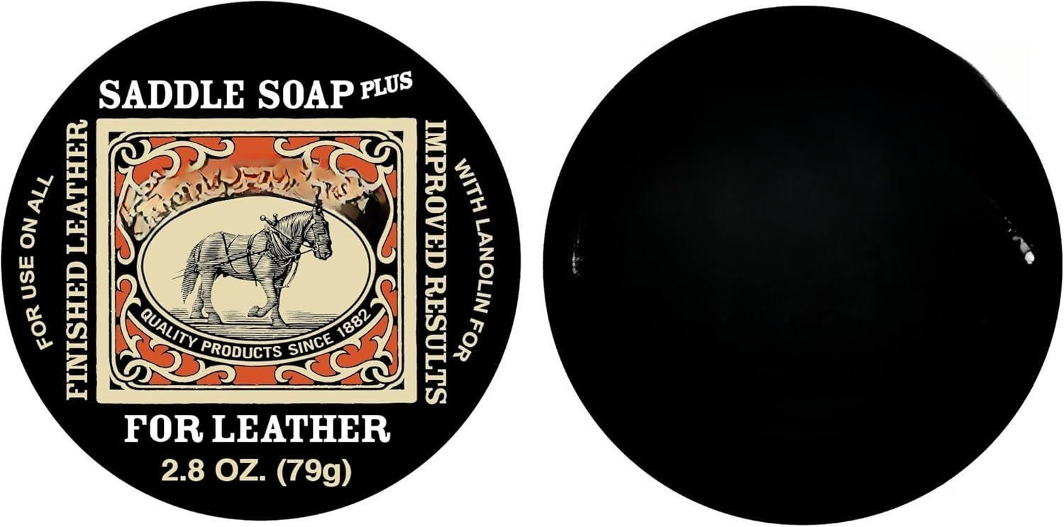 Saddle Soap Plus - 2.8oz - Leather Cleaner & Conditioner With Lanolin - Restorer
