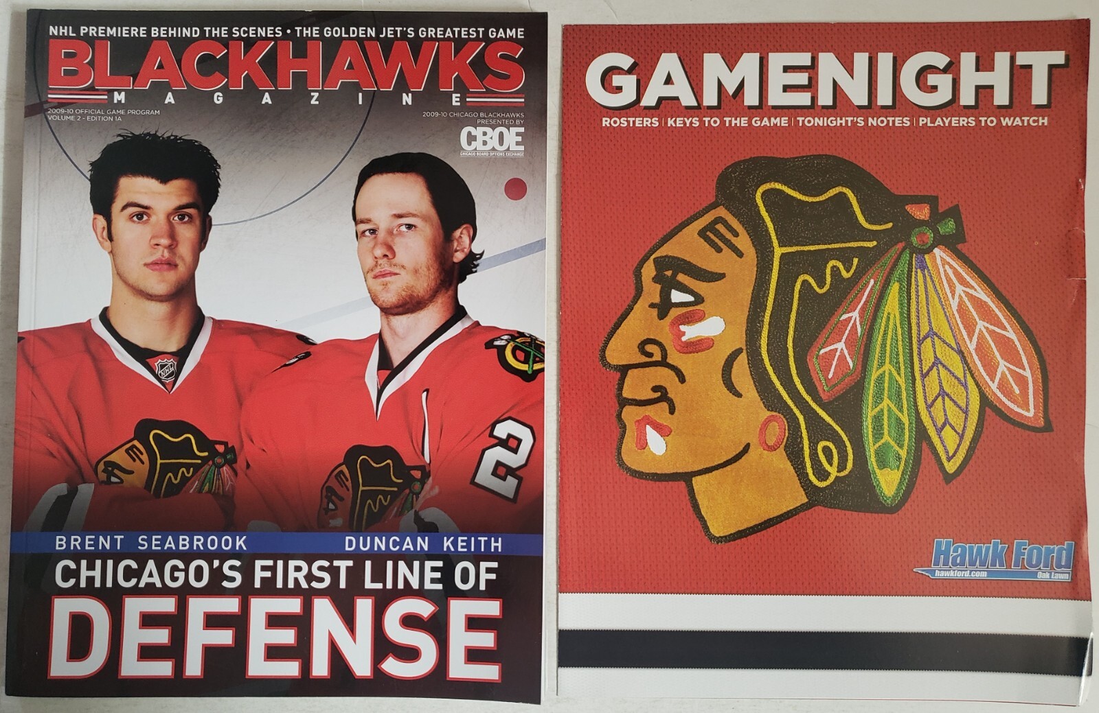 2009 Chicago Blackhawks New York Rangers Program Seabrook Keith Defense Cover