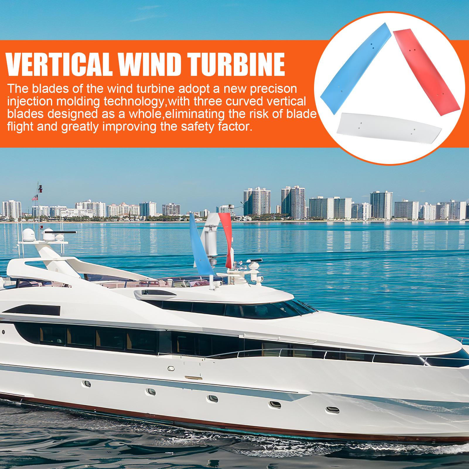 3000W 24V Vertical Axis Power Boost Wind Turbine Generator w/ Controller US