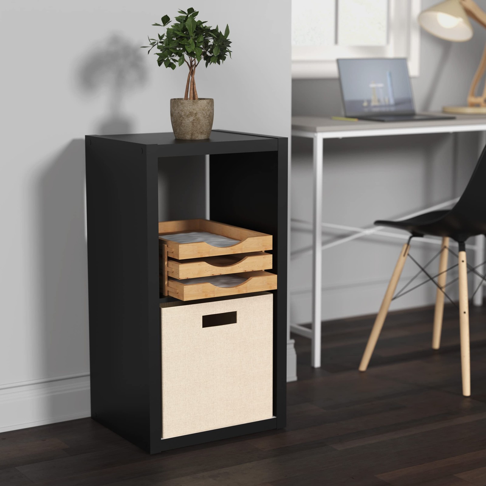 7114 Decorative Fabric Storage Bin, Tan