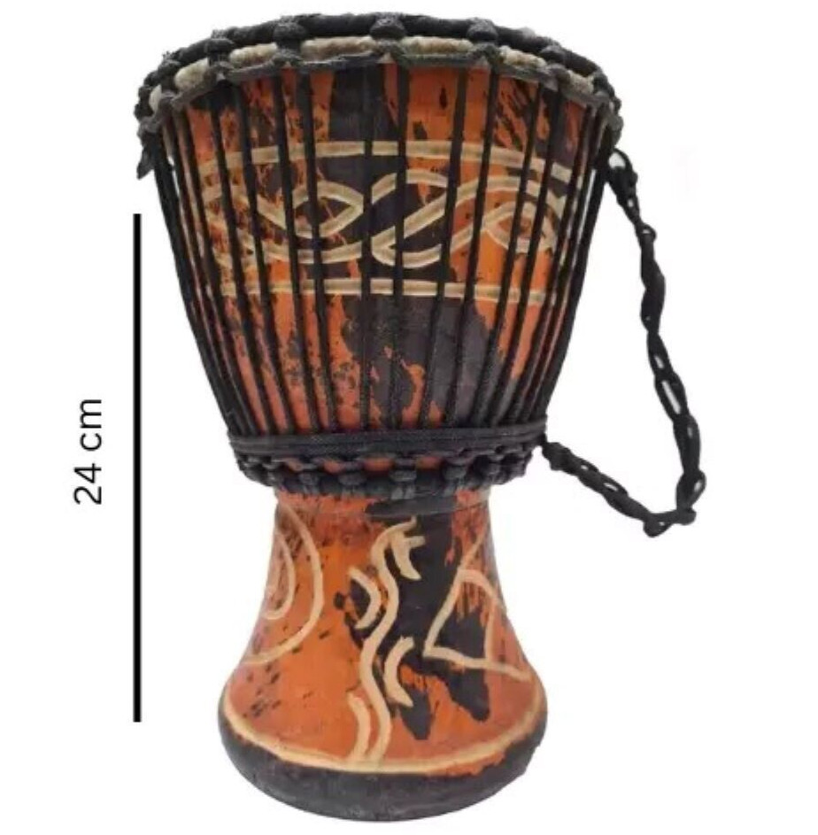 Wooden Drum (Djembe) Small Size : Height 24cm X Top Diameter 14cm