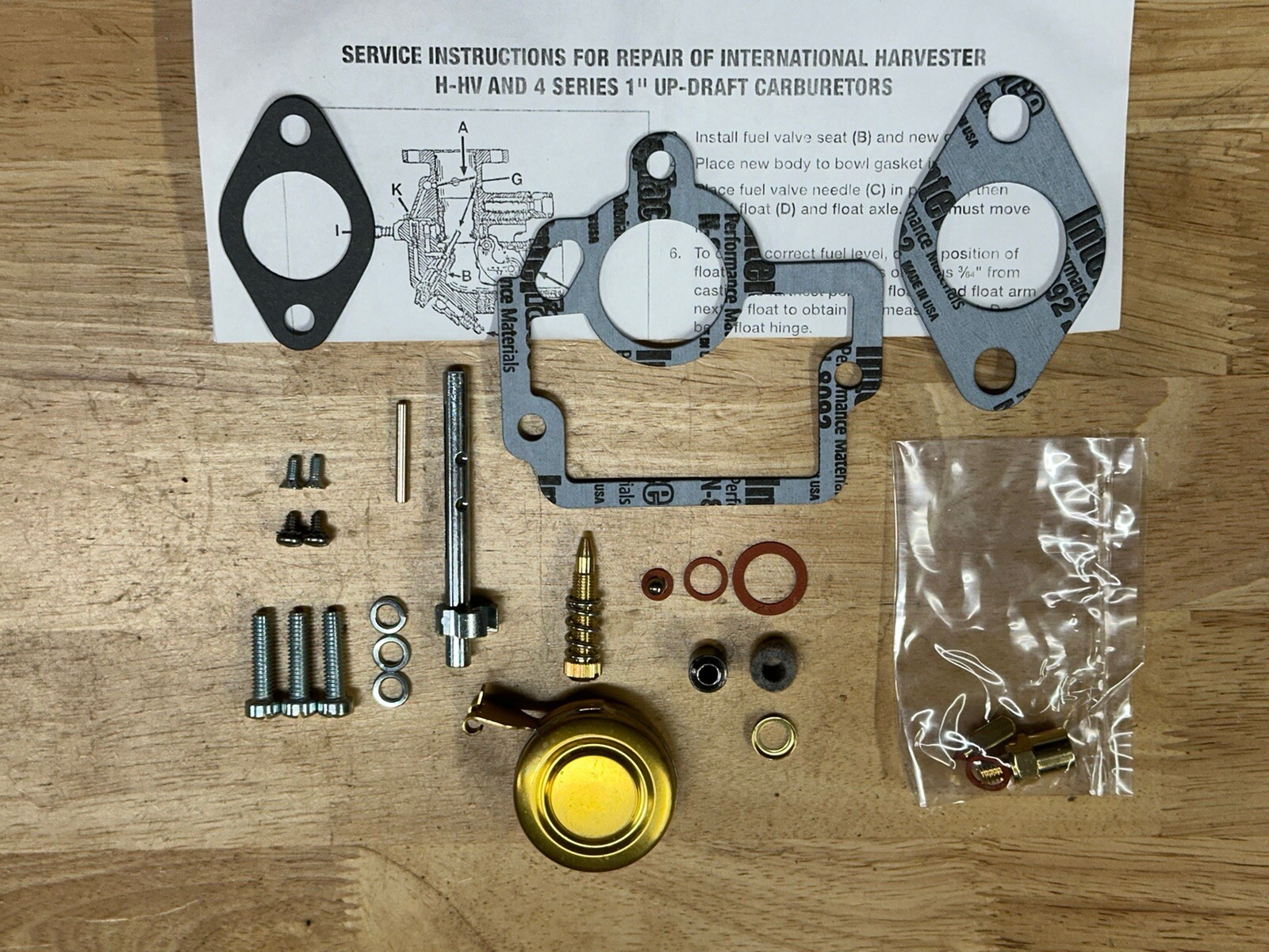 Farmall H HV & W-4 carburetor kit 45108 & 50981