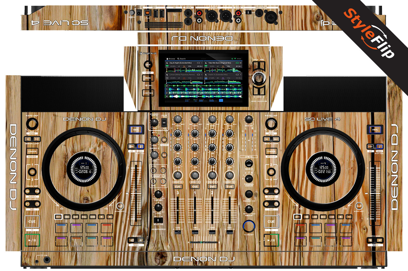 Denon SC Live 4 | Color Wood 4 | Protective Decal | StyleFlip Skins