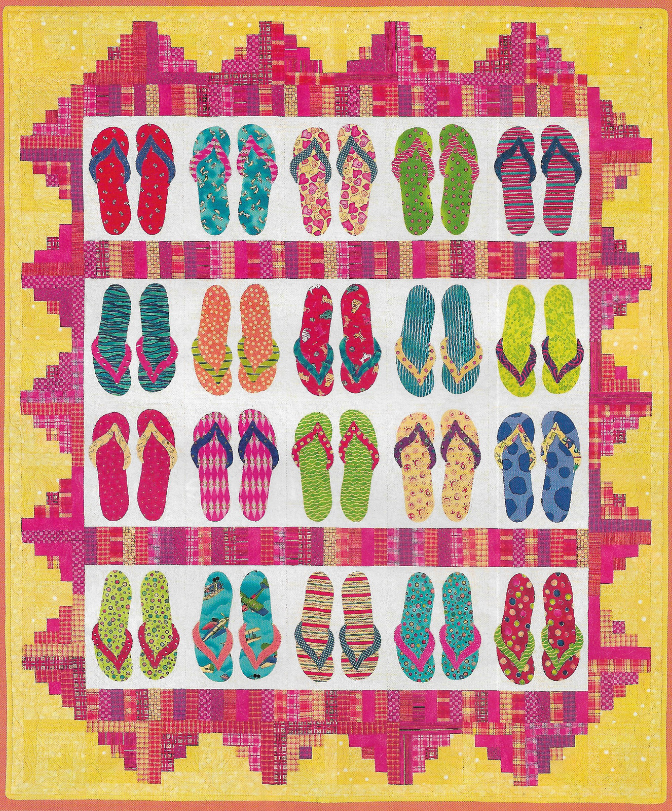 Summer Flip-Flops Quilt quilting pattern instructions