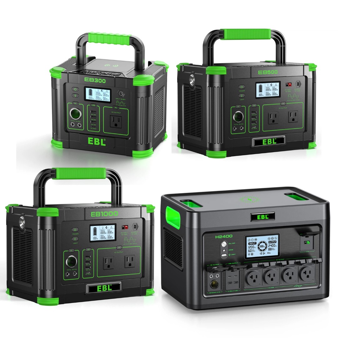 2400W/1000W/500W/300W Power Station Portable with AC Outlet/USB Ports/DC Ports