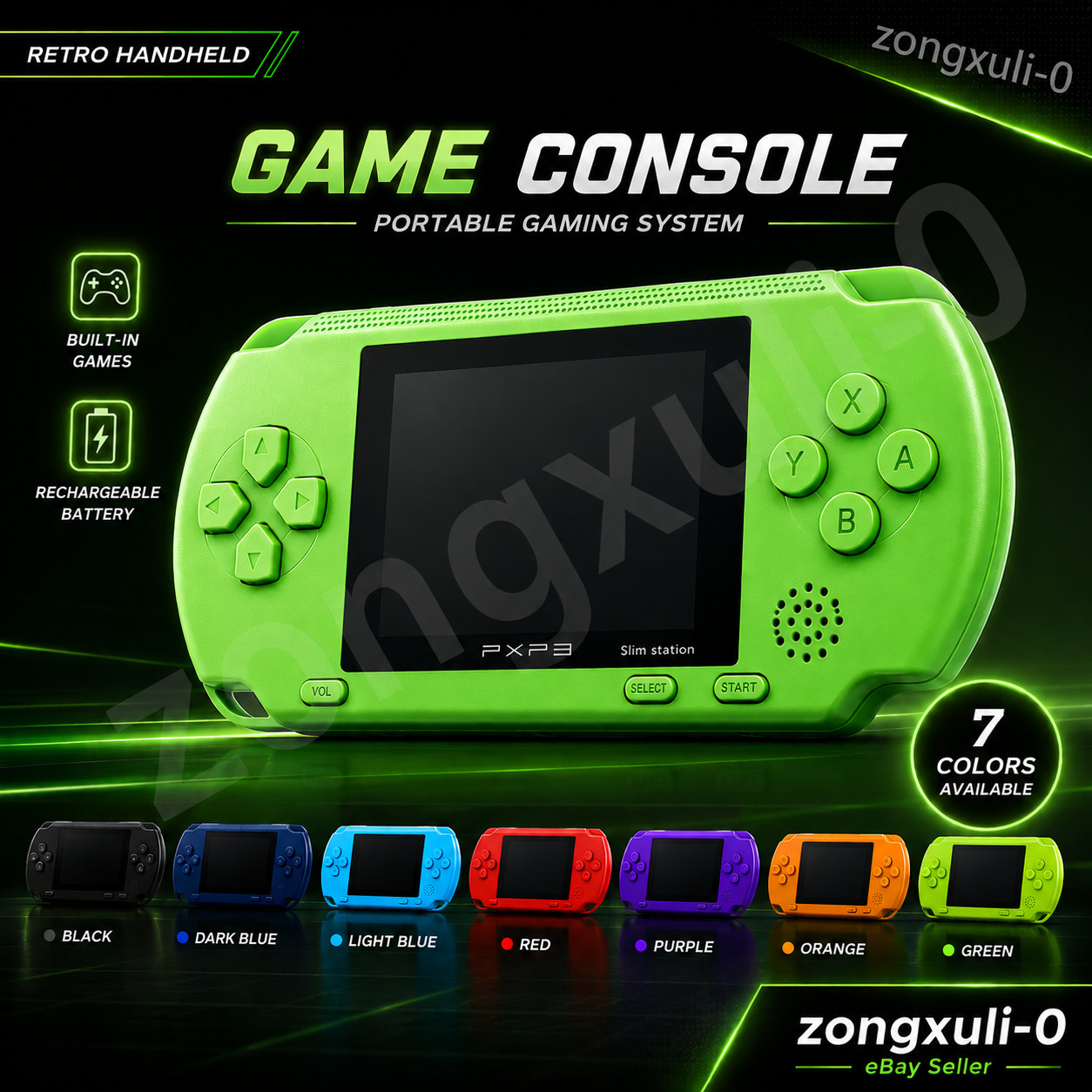 Retro Portable Handheld Game Console Classic Arcade Gaming System Rechargeable