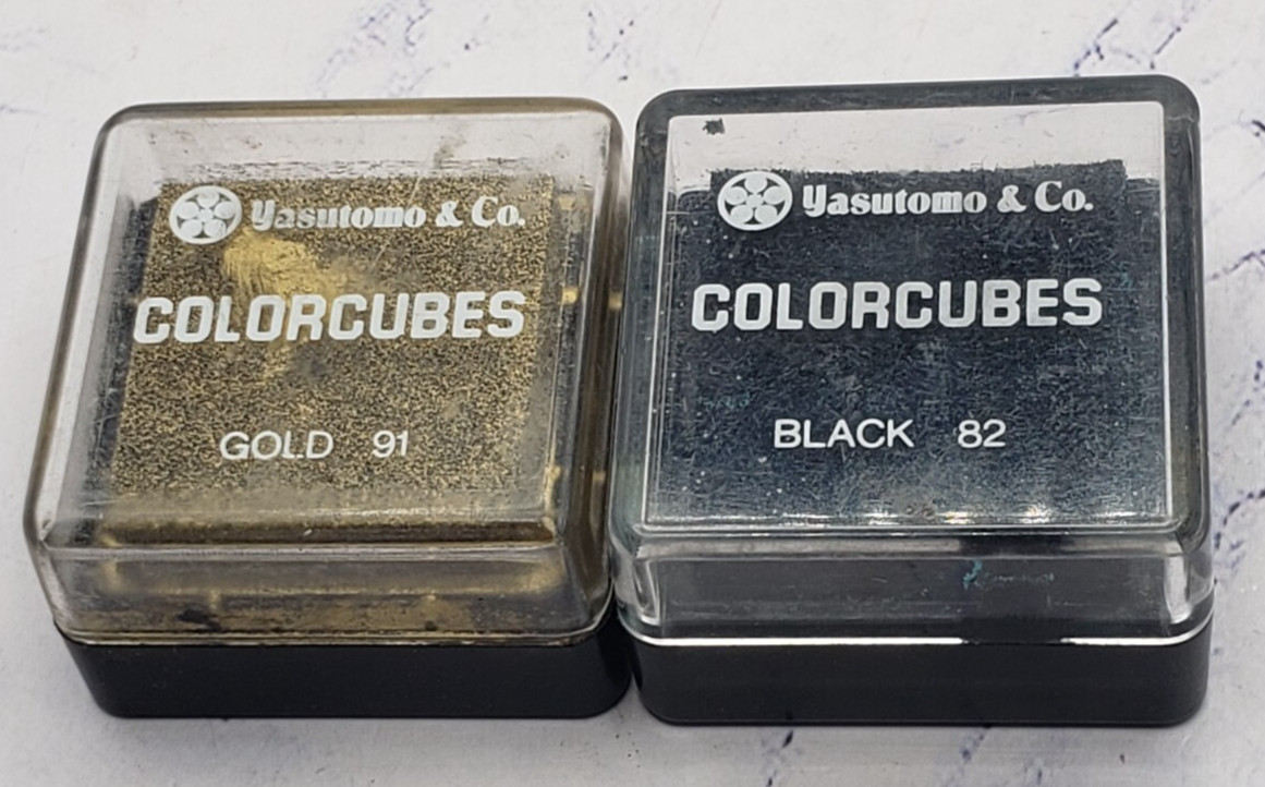 Yatsutomo ColorCubes Lot of 2 Black and Gold Color Cube Stamping Colors