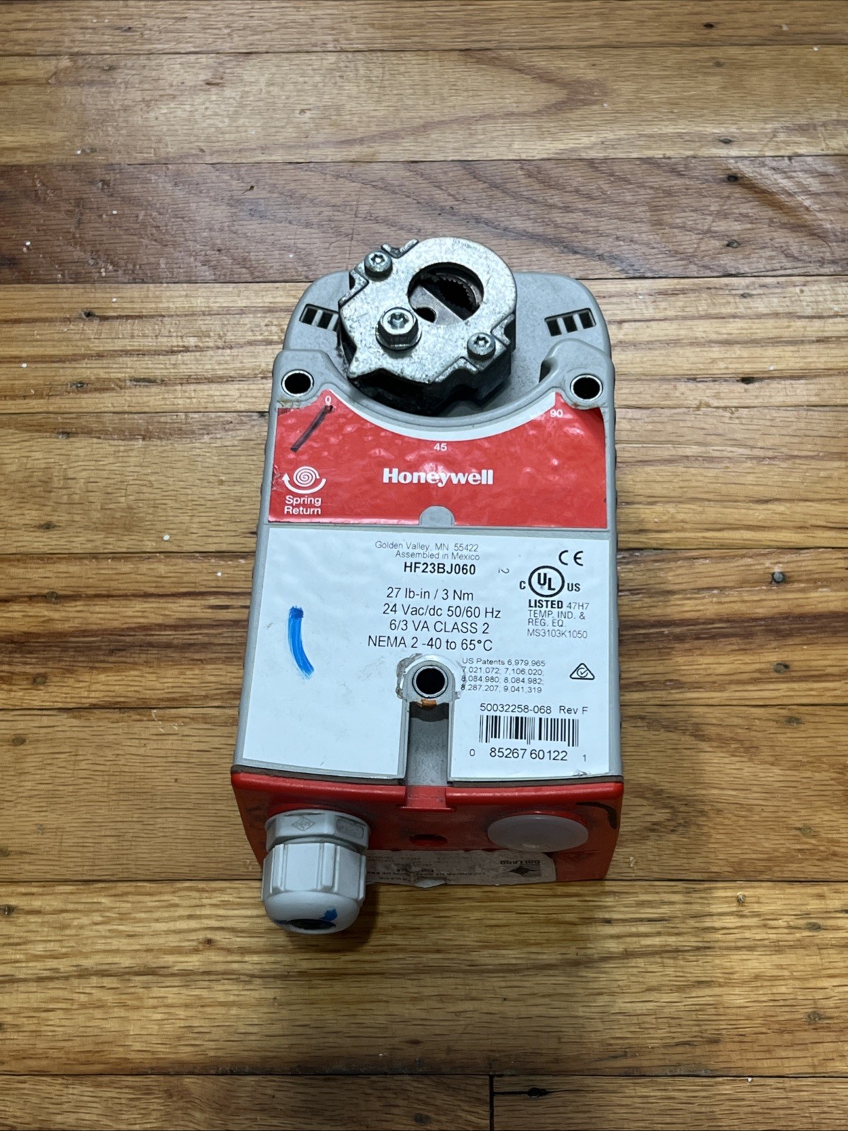 Honeywell HF23BJ060 Direct Coupled Actuator 27 lb - In Spring Return