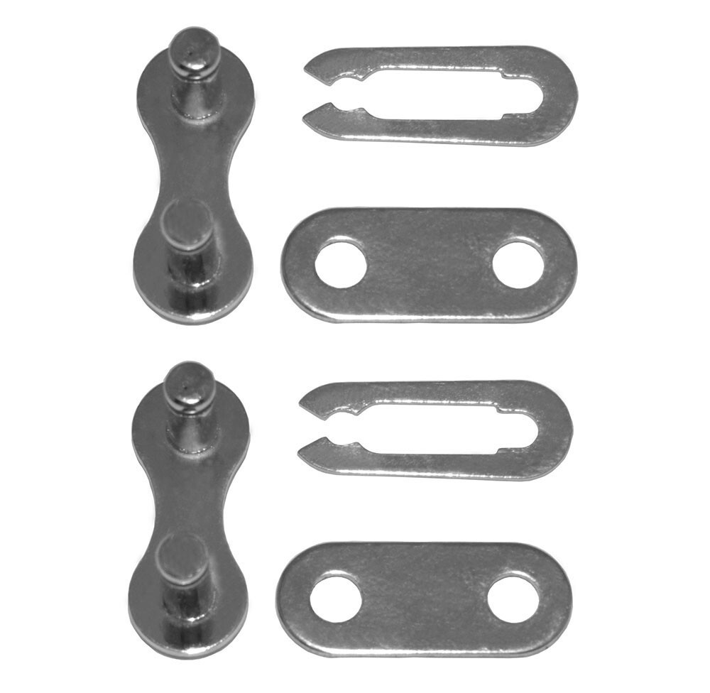 2x KMC 1 Speed Bicycle Master Link Chain Connector 1/2 x 1/8 Chrome Replacement.