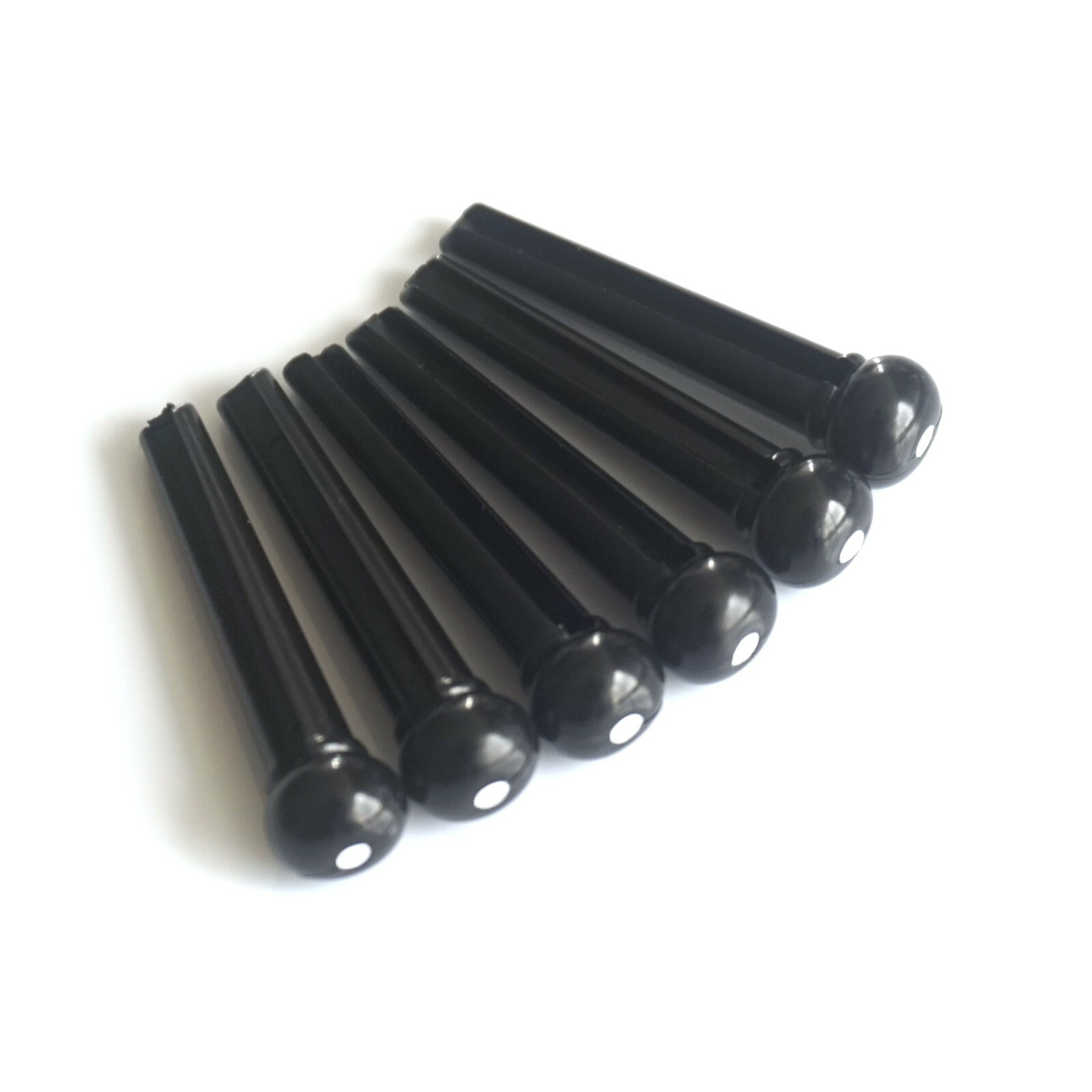 Acoustic Bridge Pins String Pegs with White Dot Inlay Black