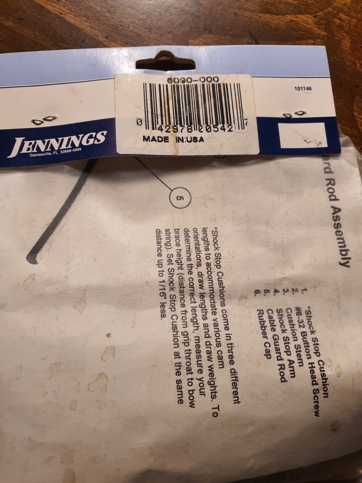 Jennings Archery Shock Stop Cable Guard Rod Assembly