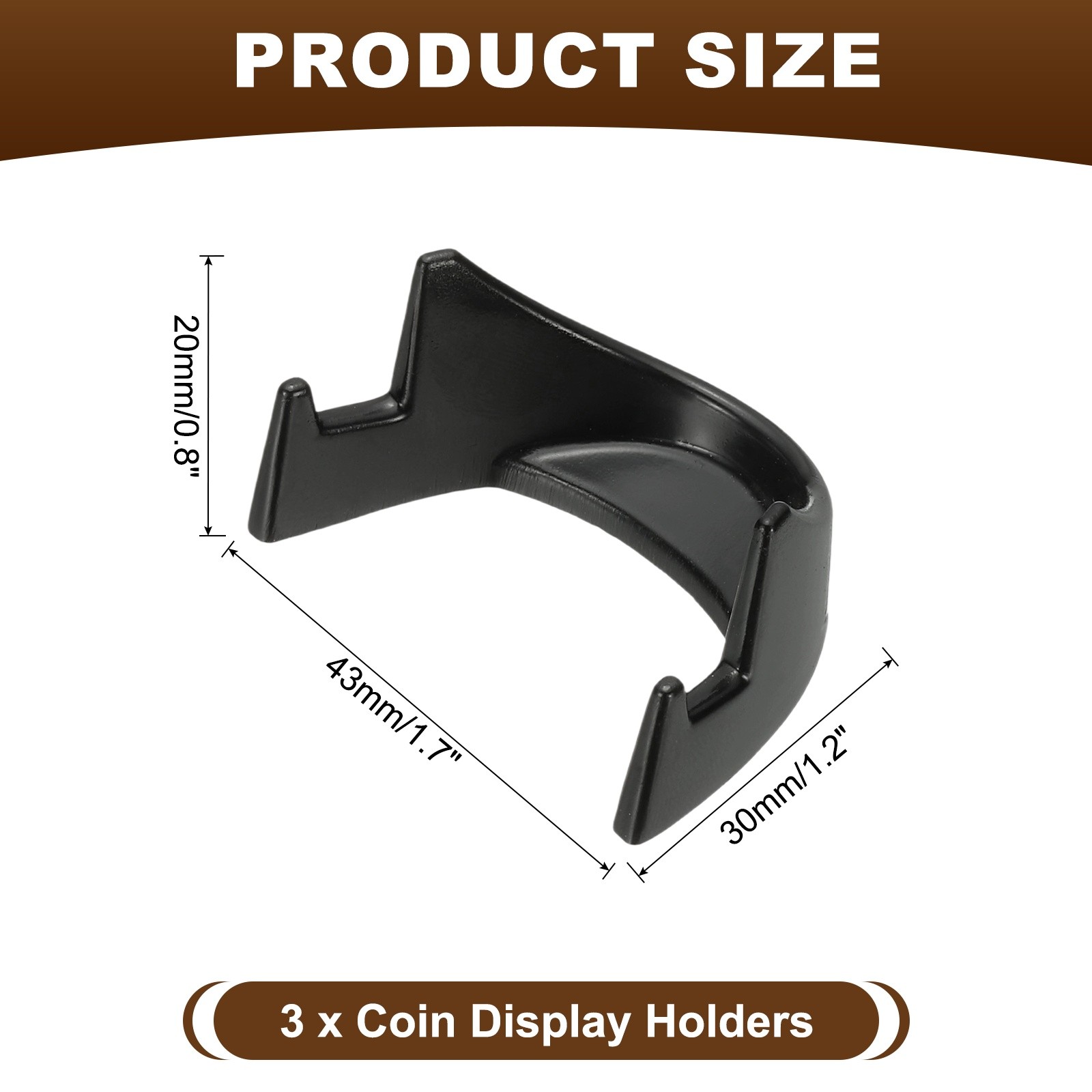 Coin Display Stands, 3Pcs Mini Coin Easel Presentation Holder, Black