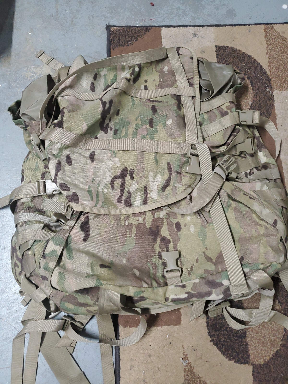 USGI Large Combat Rucksack Bag, US Army MOLLE Ruck Backpack, multicam no Sustain
