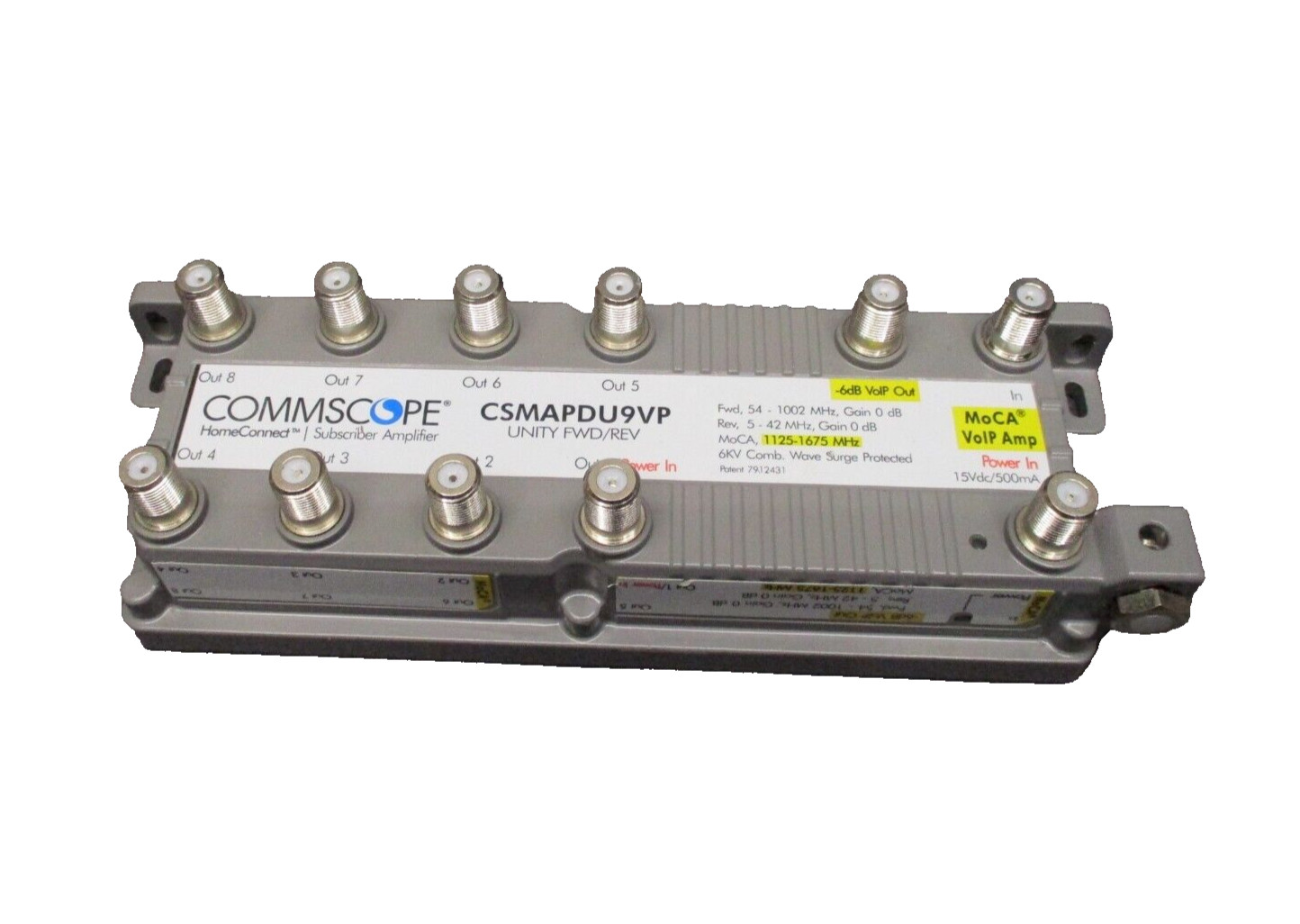 Commscope HomeConnect Subscriber VoIP Amplifier CSMAPDU9VP, Surge Protected