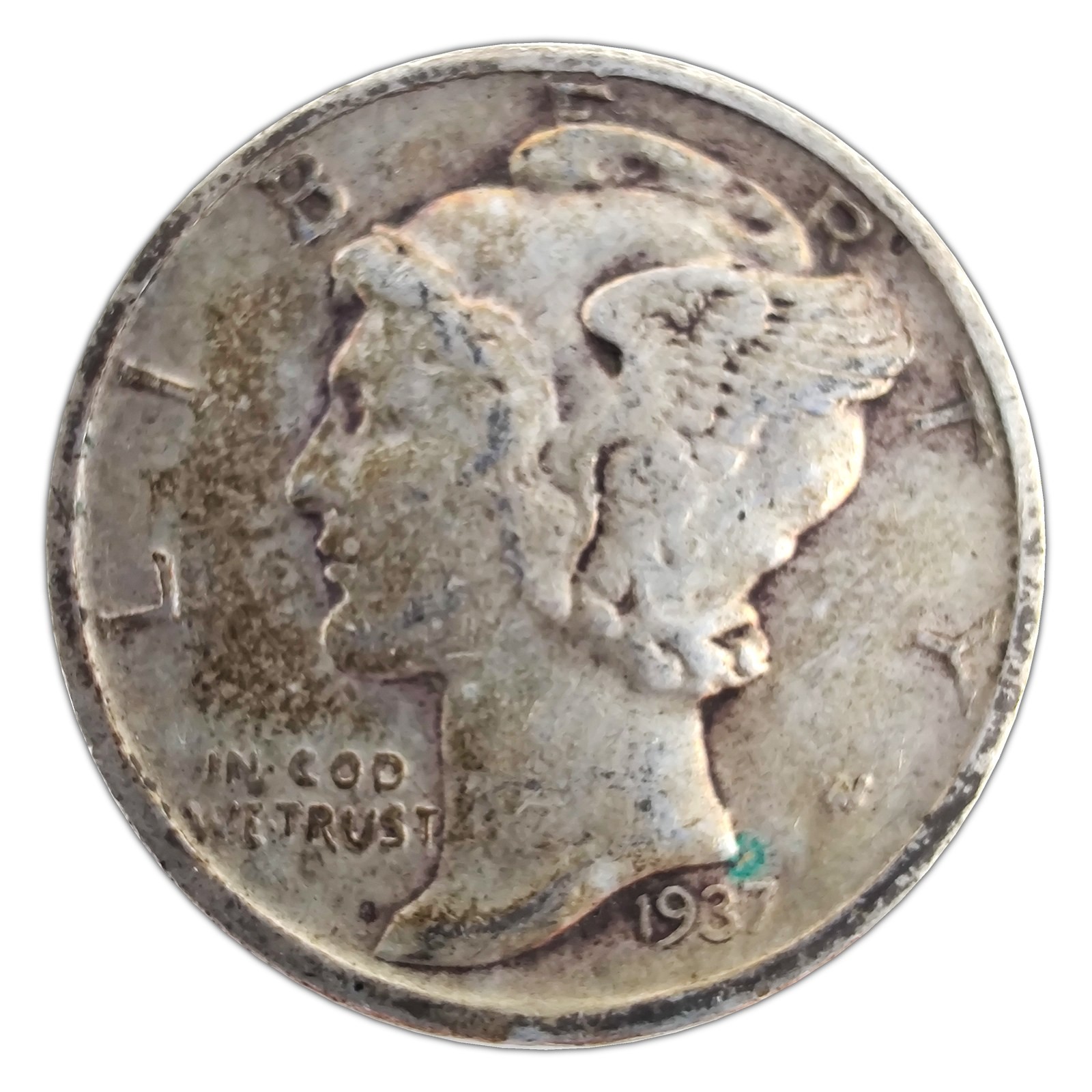 1937-P Mercury Dime VF Very Fine 90% Silver