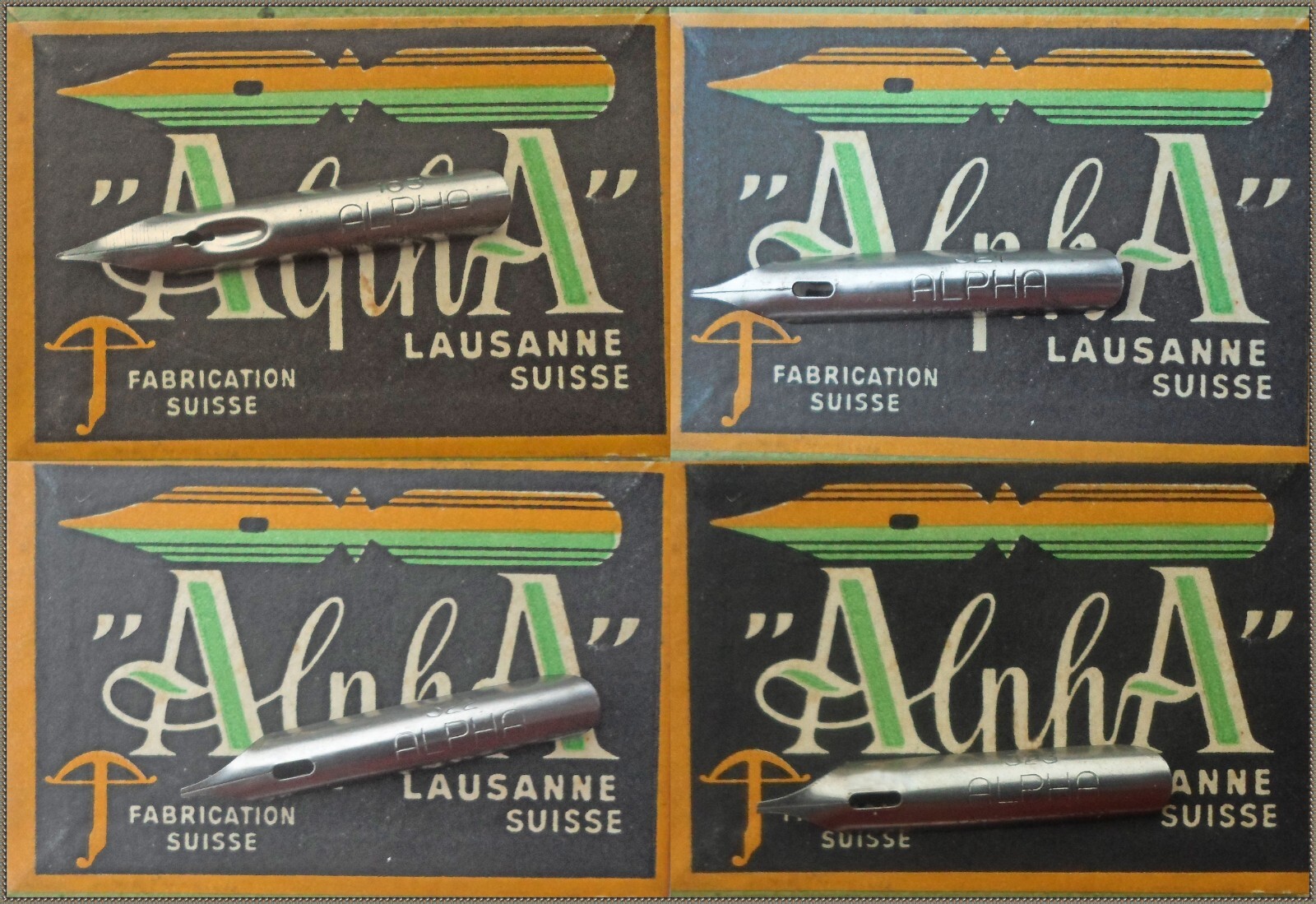 12 vintage ALPHA nibs: No.103, no.321, no.322, no.323