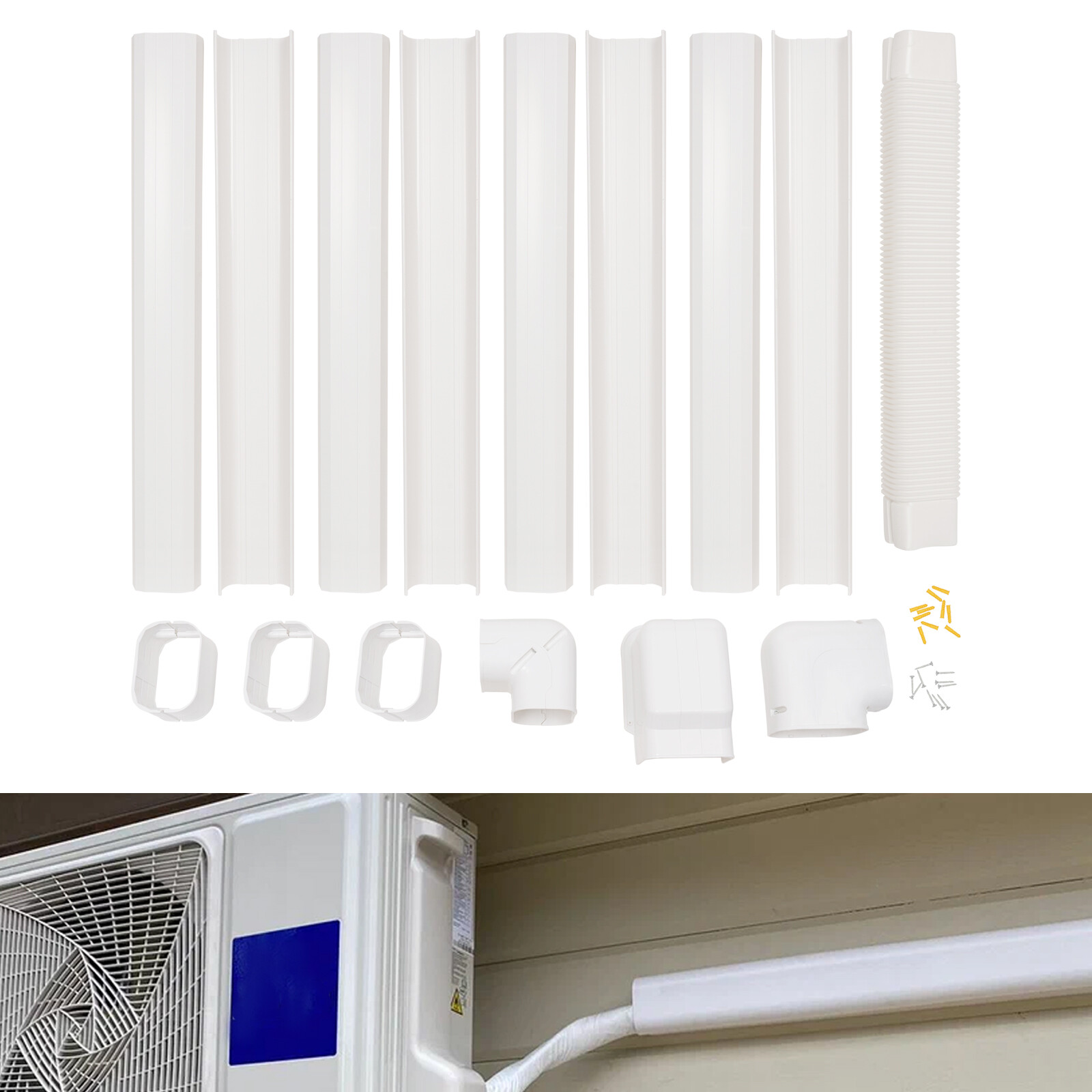 5" 17Ft Air Conditioner PVC Line Set Cover Kit For Split/Central AC & Heat Pump