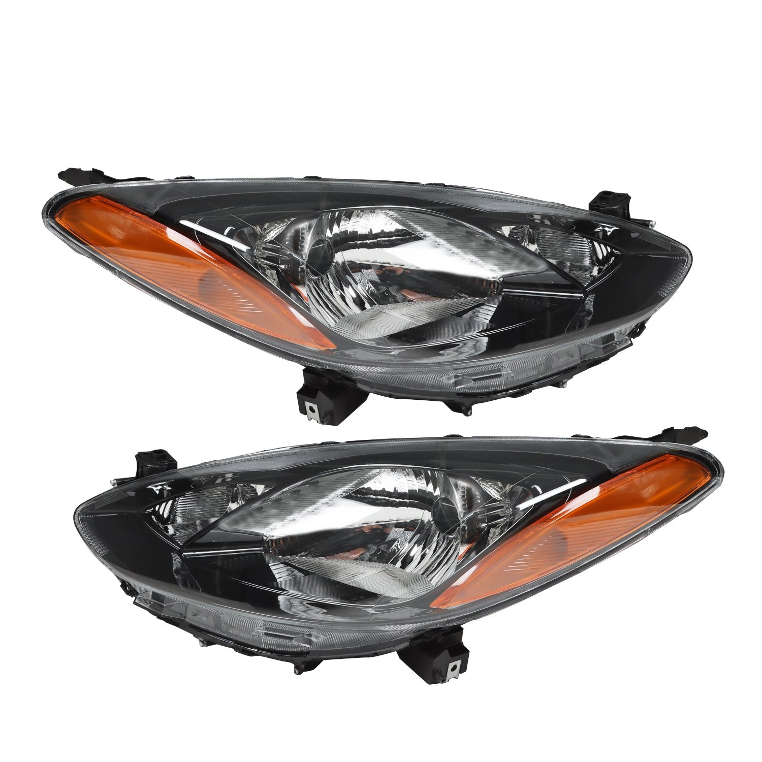 Pair Halogen Headlights Left&Right Side Headlamp For 2011-2014 Mazda 2 LH RH
