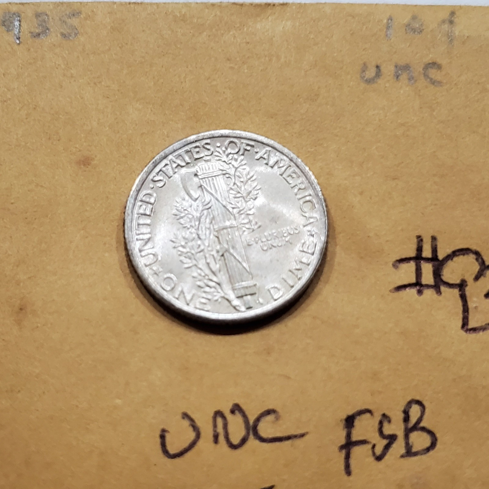 1935 Mercury Dime AU-UNC FSB #93