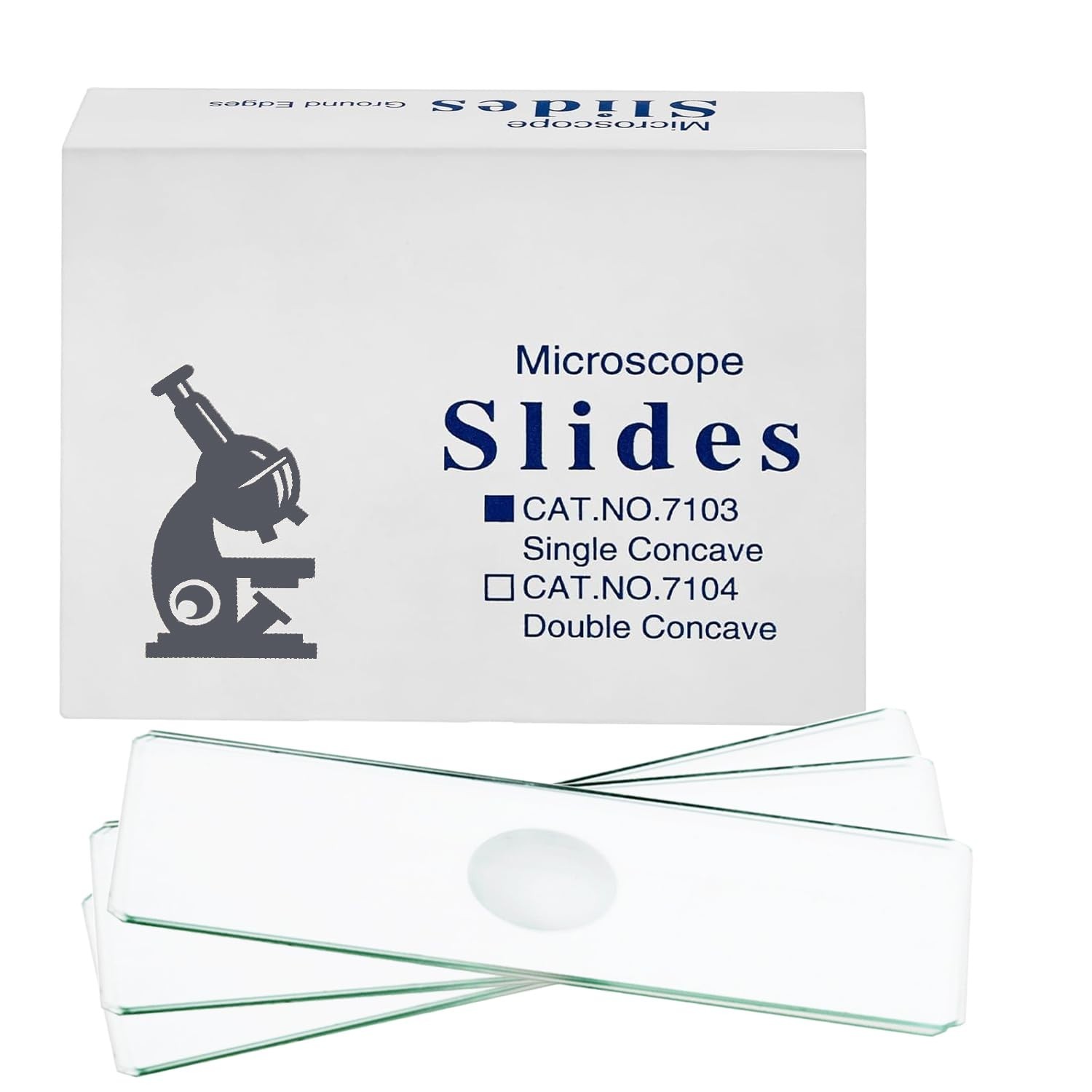 Single Depression Concave Microscope Slides, 100 Count – Ideal for Science Class