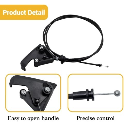 912-086 Hood Release Cable & Pull Handle Compatible with Dodge Ram 1500 2500